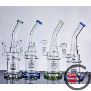 CURVED NECK CLEAR BARREL WATER PIPE 11inch